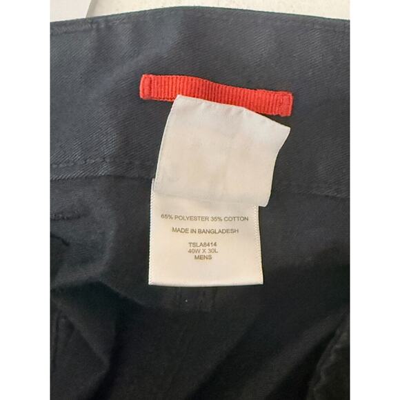 Tesla Pants Mens 40 x 30 Black Chino Trousers Straight Woven Mid Rise TSLA8414 - Picture 7 of 7